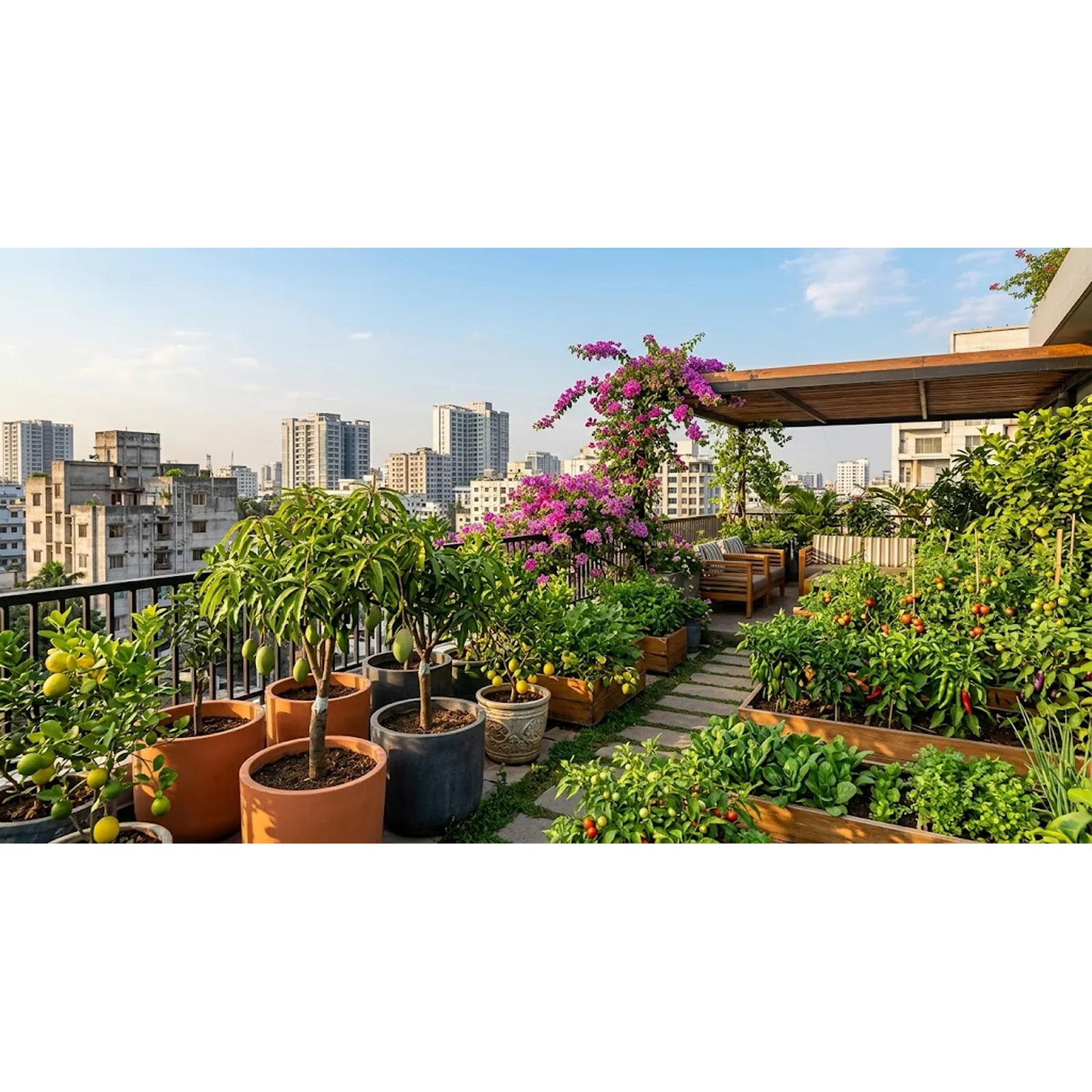 Best Plants for Rooftop Gardens in Bangladesh: Fruits, Vegetables & Flowers